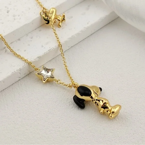 Coach Gold Snoopy Necklace with Star Charm - Picture 7 of 7
